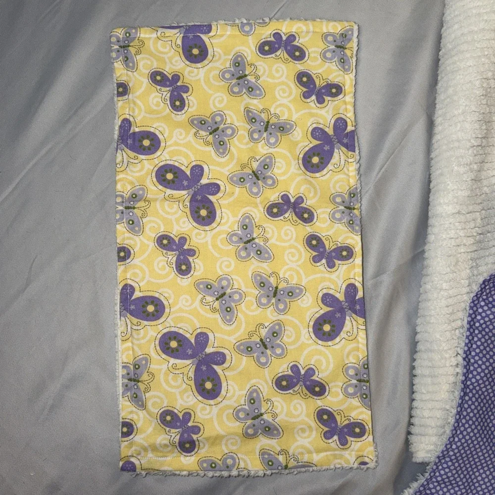 Handcrafted Baby Burp Cloths Cotton & Organic  Chenille Setof 3 Super Absorbent